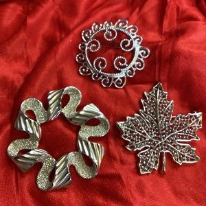 Vintage Sarah Coventry Silver Trio of Brooches